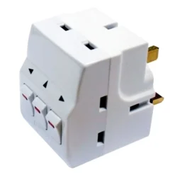 Masterplug 3 Socket Switched Adaptor White
