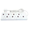 None Masterplug 8 Socket Switched Extension Lead 2m White