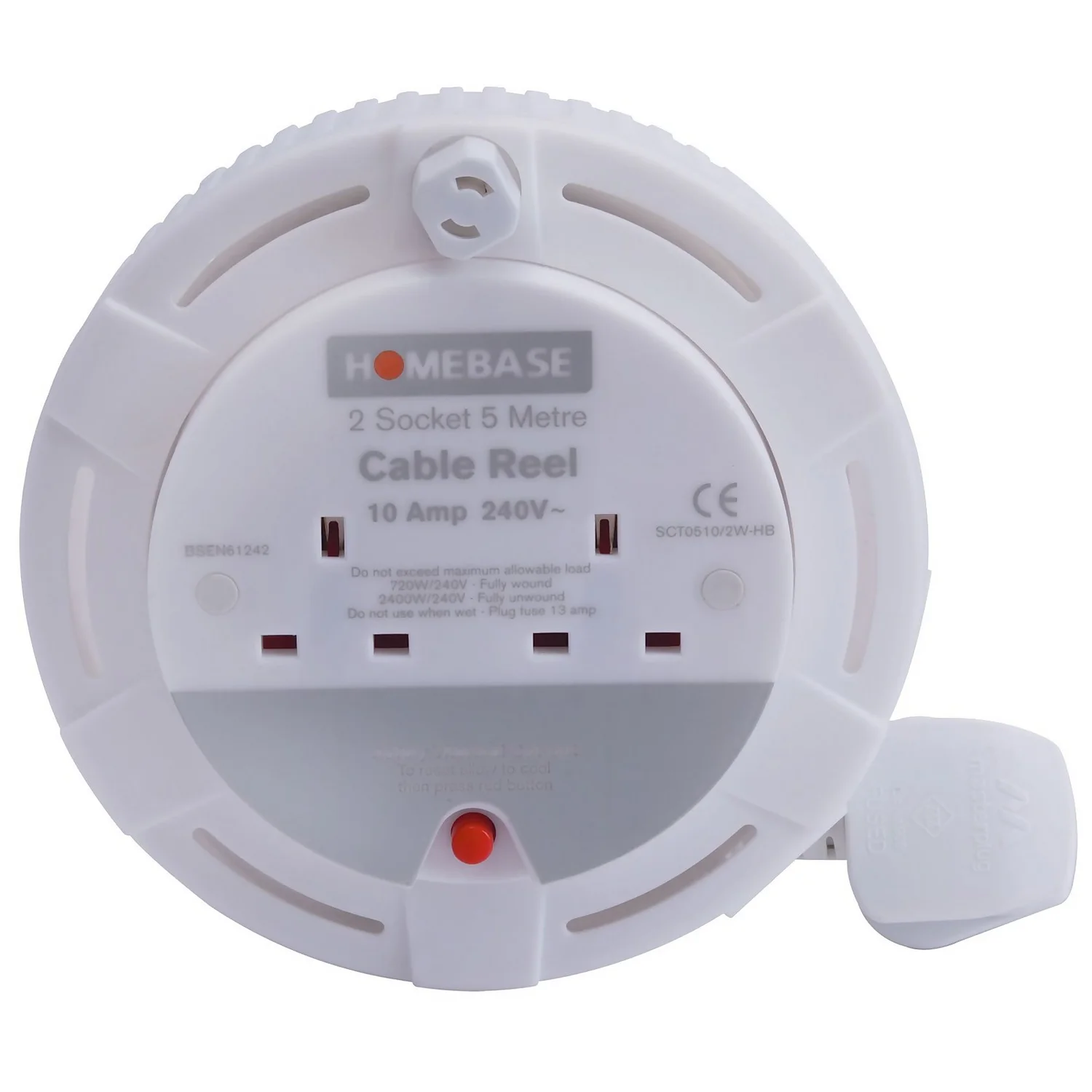 None Masterplug 2 Socket Cassette Reel 5m White 1 None Masterplug 2 Socket Cassette Reel 5m White