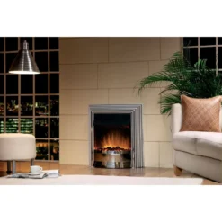 Dimplex Castillo Optiflame® Freestanding 2kW Electric Fire Freestanding - Silver & Chrome -None || EGLO || Energizer Sales 12808208 1264833171620178