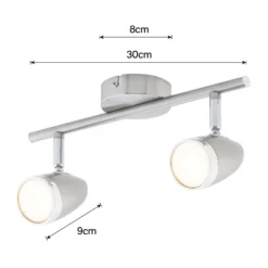 Vector 2 Bar LED Spotlight - Satin Nickel -None || EGLO || Energizer Sales 12810128 1404843073148588