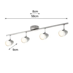 Vector 4 Bar LED Spotlight - Satin Nickel 8 Vector 4 Bar LED Spotlight - Satin Nickel -None || EGLO || Energizer Sales 12810233 1094843073478030