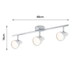 Apollo 3 Lamp LED Spotlight Bar - Chrome 8 Apollo 3 Lamp LED Spotlight Bar - Chrome -None || EGLO || Energizer Sales 12810237 1254843073892768