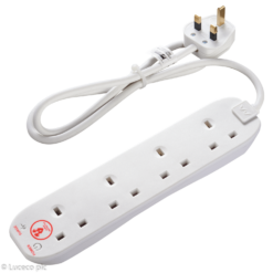 Masterplug 4 Socket Surge Extension Lead 4m White