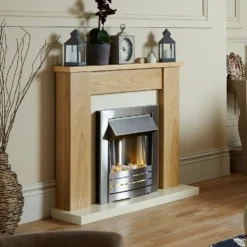 Αδάμ Adam Orlando Fireplace Surround & Helios Electric Fire With Flat To Wall Fitting - Oak, Cream & Brushed Steel Finish 6 Αδάμ Adam Orlando Fireplace Surround & Helios Electric Fire With Flat To Wall Fitting - Oak, Cream & Brushed Steel Finish -None || EGLO || Energizer Sales 12811056 1334868145769713