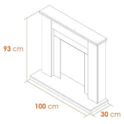 Αδάμ Adam Orlando Fireplace Surround & Helios Electric Fire With Flat To Wall Fitting - Oak, Cream & Brushed Steel Finish 7 Αδάμ Adam Orlando Fireplace Surround & Helios Electric Fire With Flat To Wall Fitting - Oak, Cream & Brushed Steel Finish -None || EGLO || Energizer Sales 12811056 9124868145790656