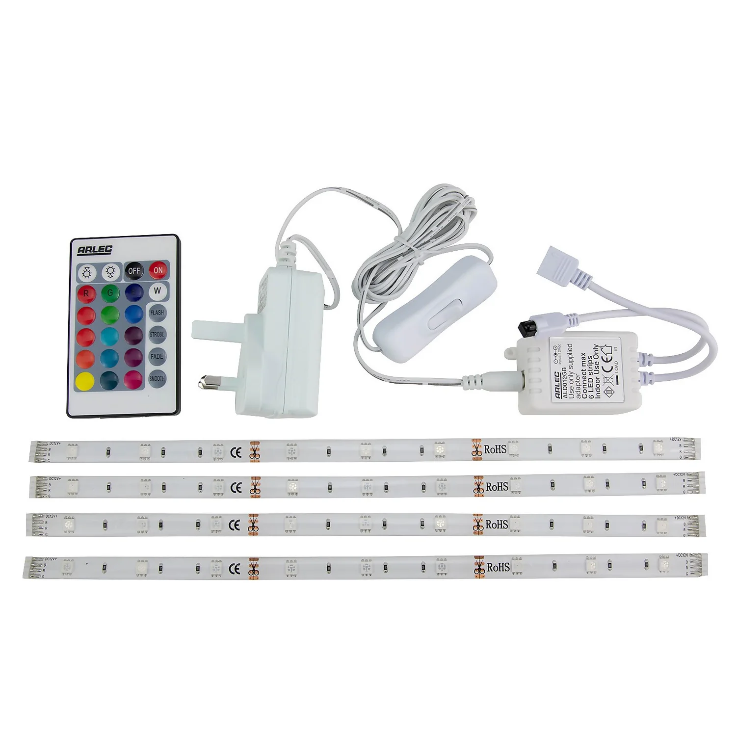Colour Changing LED Flex Strip Light 4 Pack 1 Colour Changing LED Flex Strip Light 4 Pack