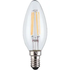 TCP LED Filament Clear Candle 4W E14 Light Bulb - 3 Pack