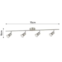 Rochdale 4 Lamp Spotlight Bar - Brushed Stainless Steel -None || EGLO || Energizer Sales 12813665 1874843086172161