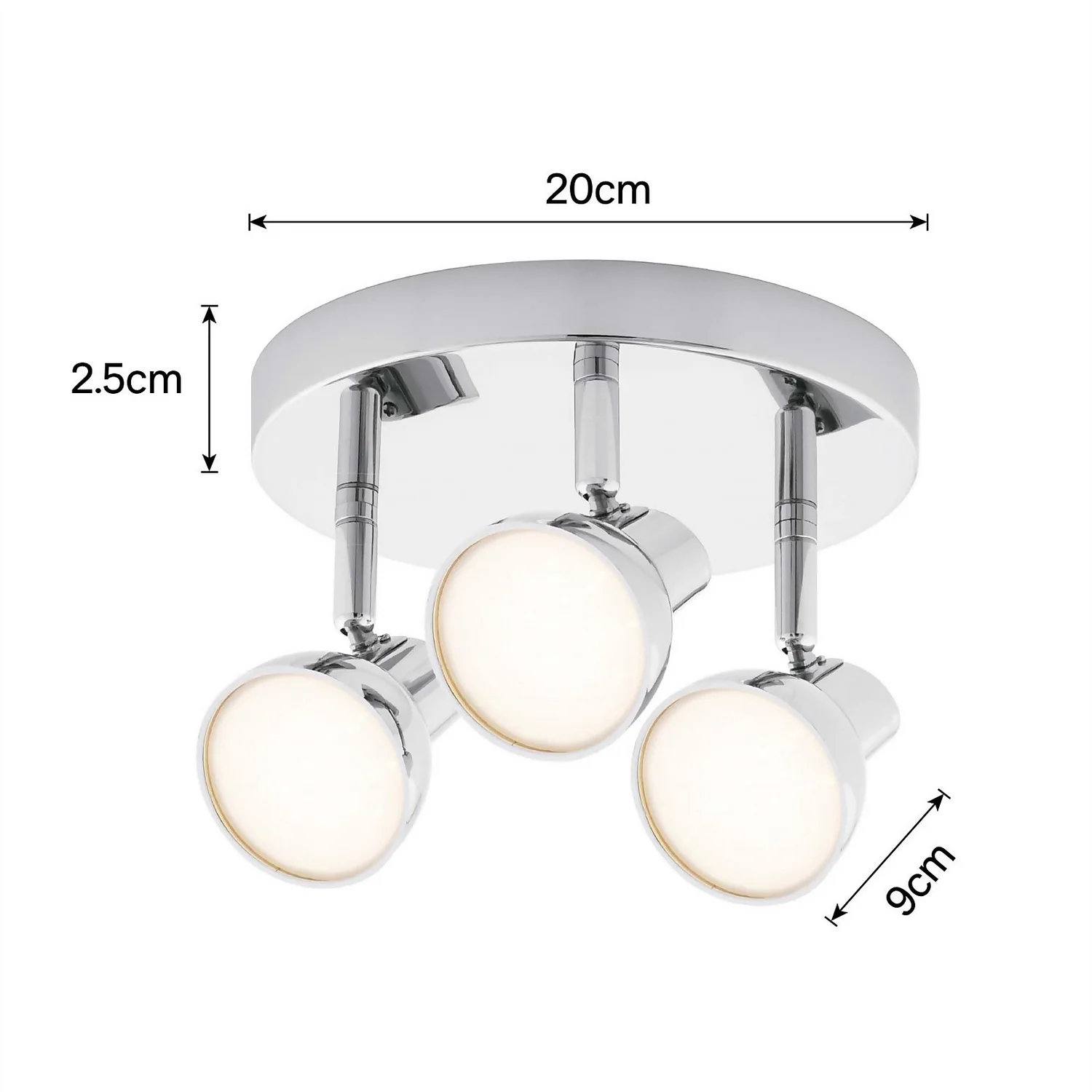 Apollo 3x 5W Round Plate LED Spotlight - Chrome 4 Apollo 3x 5W Round Plate LED Spotlight - Chrome - Image 4