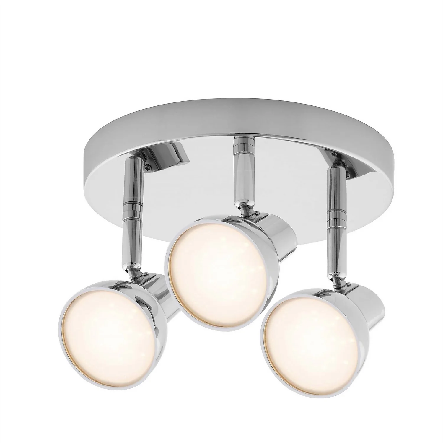 Apollo 3x 5W Round Plate LED Spotlight - Chrome 1 Apollo 3x 5W Round Plate LED Spotlight - Chrome