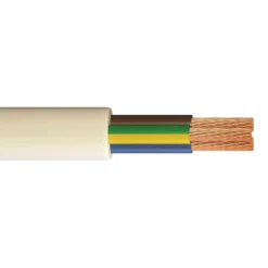 None Pitacs 1.5mm 3 Core Round Flexible Cable 5m White 3183Y