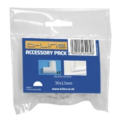 D-Line Mini Decorative Trunking Clip Over Flat Bends 2 Pack 30mm X 15mm White -None || EGLO || Energizer Sales 12814527 8014833200172840