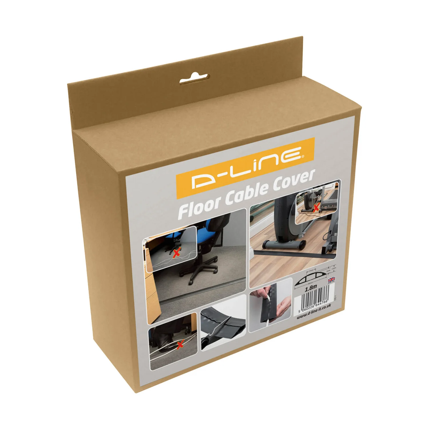 D-Line Light Duty Floor Cable Cover 17mm X 9mm X 1.8m Black 4 D-Line Light Duty Floor Cable Cover 17mm X 9mm X 1.8m Black - Image 4