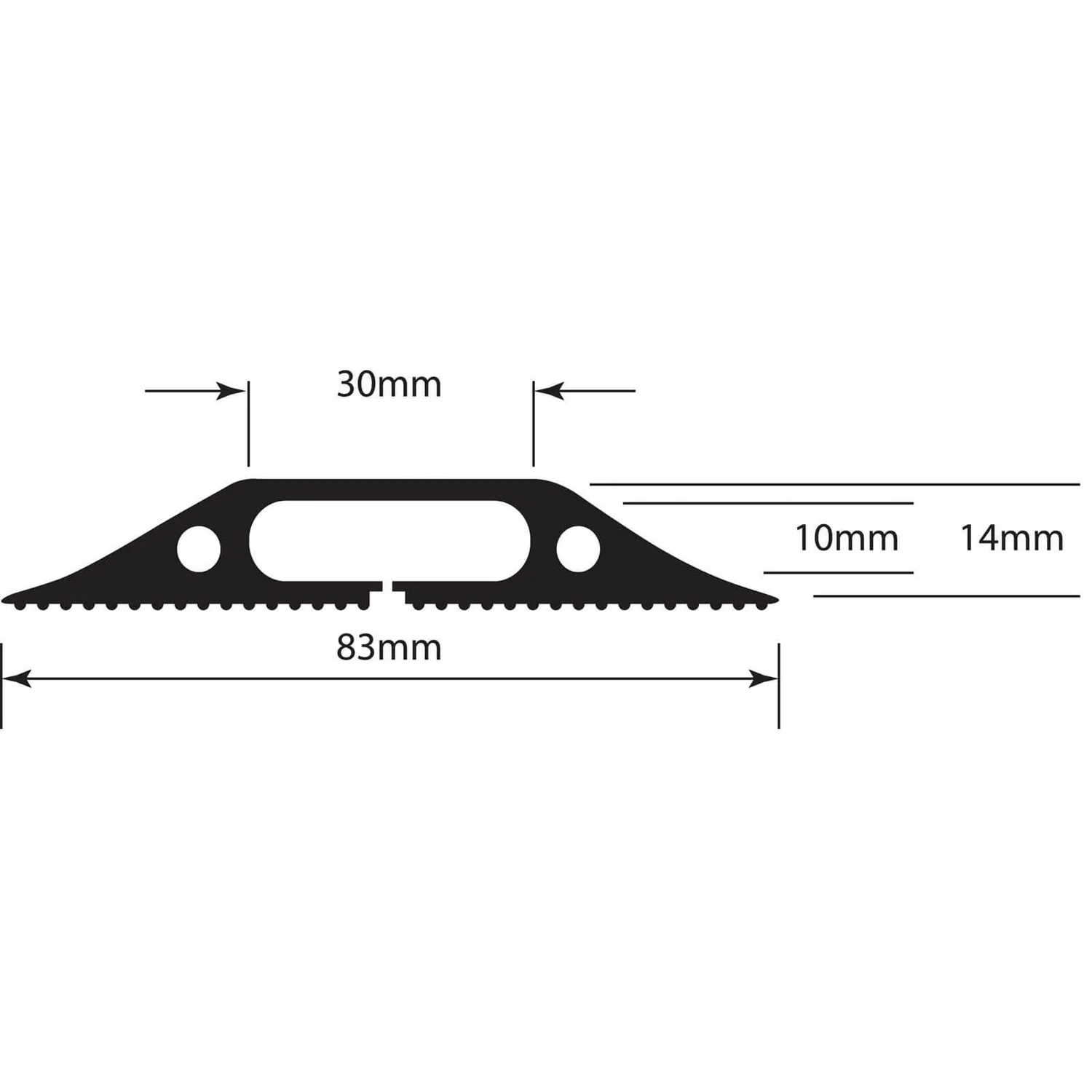 D-Line Light Duty Floor Cable Cover 17mm X 9mm X 1.8m Black 7 D-Line Light Duty Floor Cable Cover 17mm X 9mm X 1.8m Black - Image 7