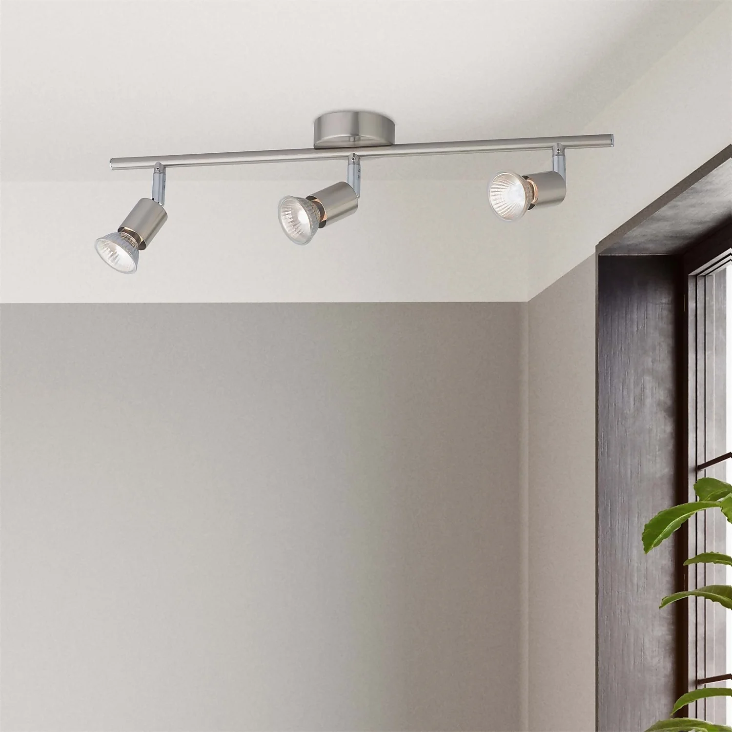 Rochdale 3 Lamp Spotlight Bar - Brushed Stainless Steel 2 Rochdale 3 Lamp Spotlight Bar - Brushed Stainless Steel - Image 2