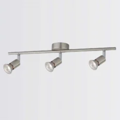 Rochdale 3 Lamp Spotlight Bar - Brushed Stainless Steel 7 Rochdale 3 Lamp Spotlight Bar - Brushed Stainless Steel -None || EGLO || Energizer Sales 12815760 1524843350319008