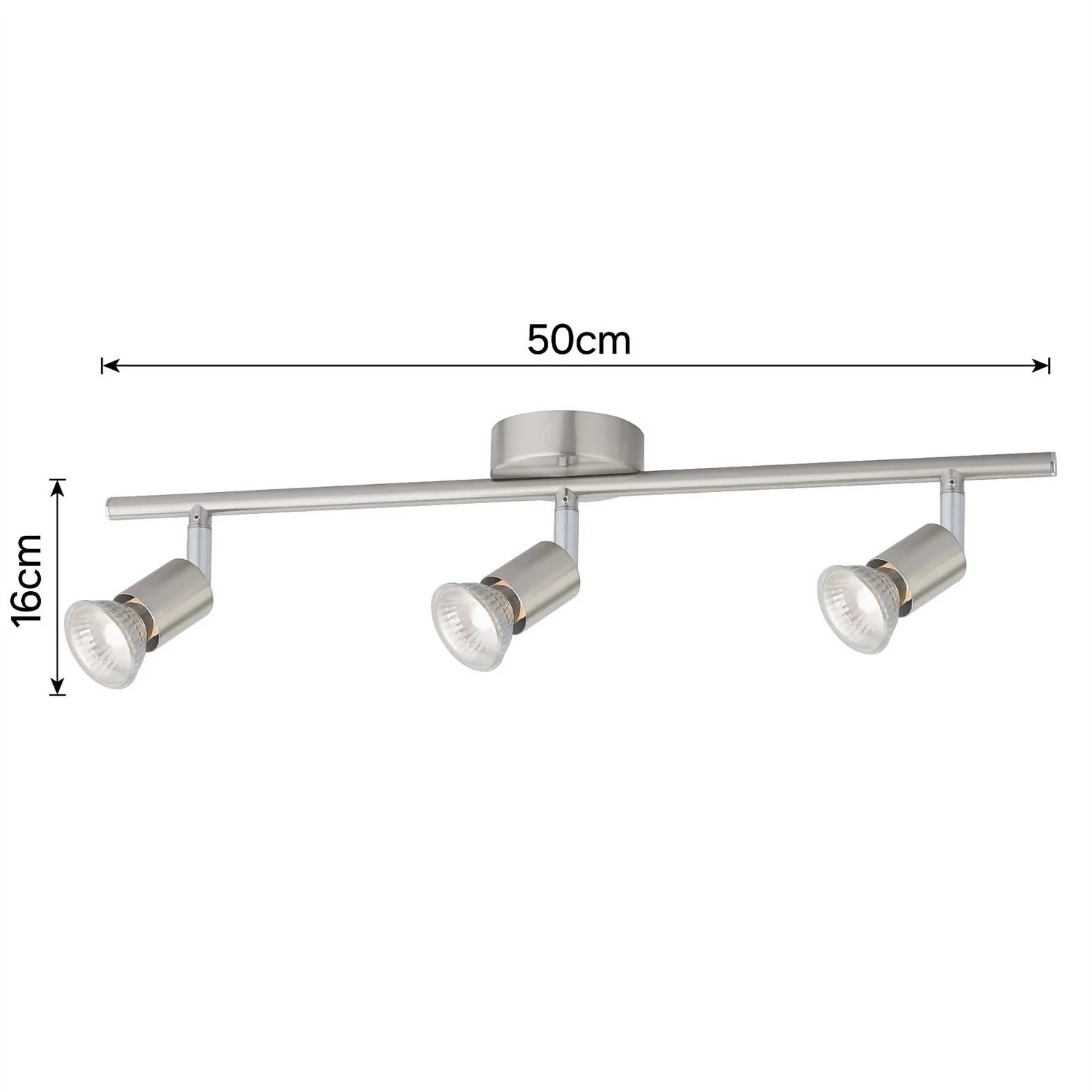 Rochdale 3 Lamp Spotlight Bar - Brushed Stainless Steel 5 Rochdale 3 Lamp Spotlight Bar - Brushed Stainless Steel - Image 5