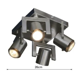 Yorkie 4 Lamp Spotlight Plate - Satin Nickel 7 Yorkie 4 Lamp Spotlight Plate - Satin Nickel -None || EGLO || Energizer Sales 12815955 1134843347365097