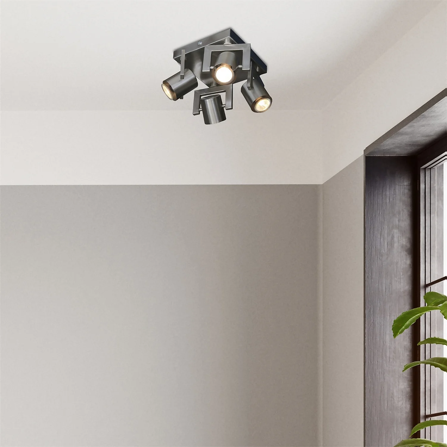 Yorkie 4 Lamp Spotlight Plate - Satin Nickel 2 Yorkie 4 Lamp Spotlight Plate - Satin Nickel - Image 2