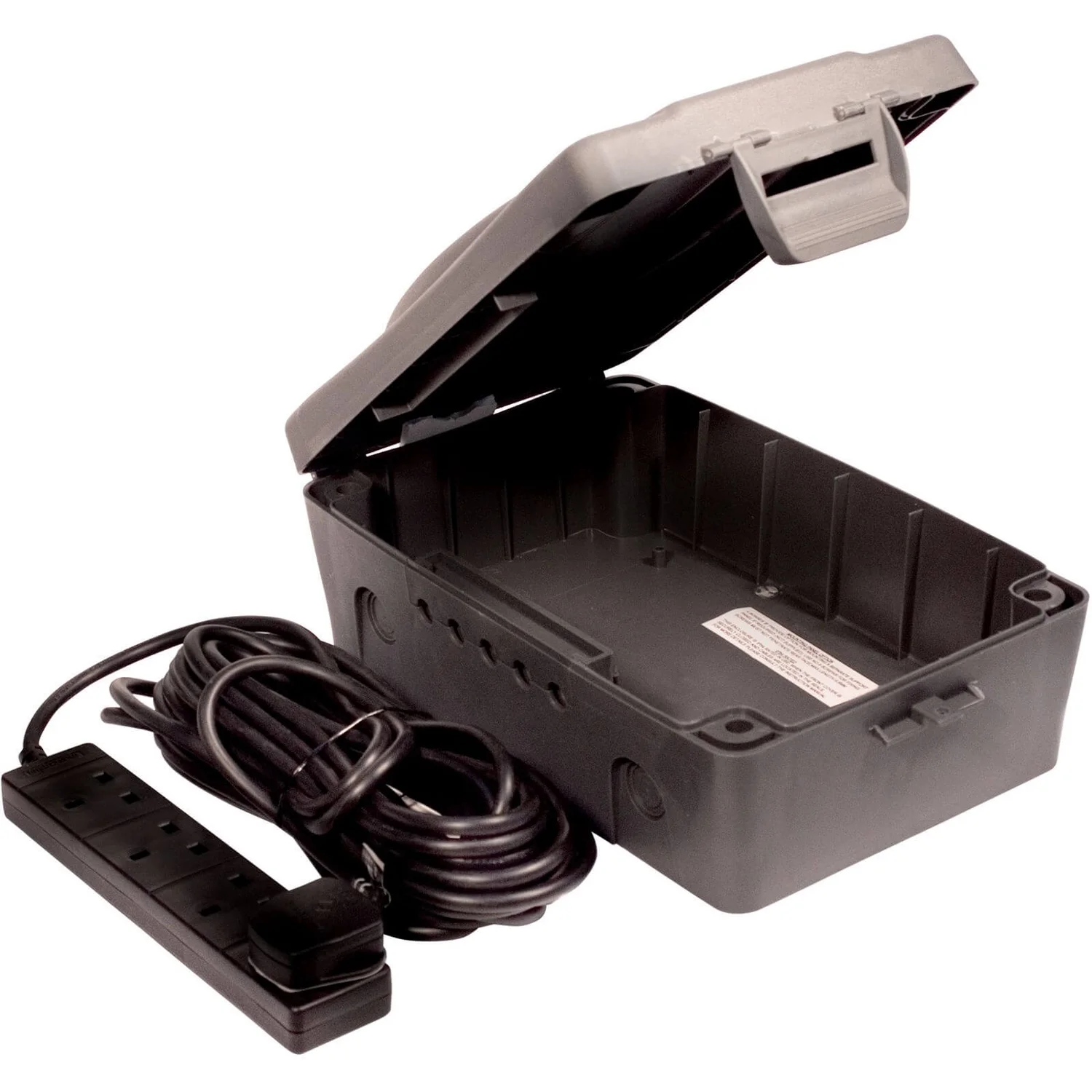 None Masterplug Weatherproof Box With 4 Socket Extension Lead 8m Black 2 None Masterplug Weatherproof Box With 4 Socket Extension Lead 8m Black - Image 2