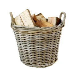 None Round Kubu Log Basket