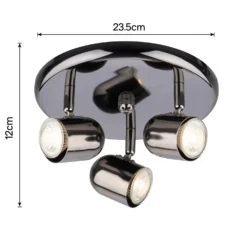 Phoenix 3 Lamp Spotlight Plate - Black Chrome -None || EGLO || Energizer Sales 12816709 1544855431684846