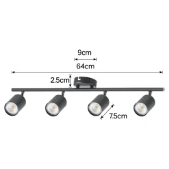 Travis 4 Light Spotlight Bar - Black -None || EGLO || Energizer Sales 12817922 1014843359507162