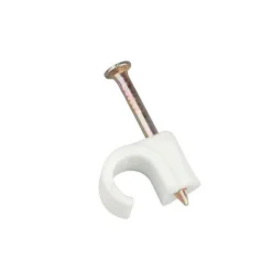 None Masterplug Coaxial Cable Clips 7mm White 50 Pack