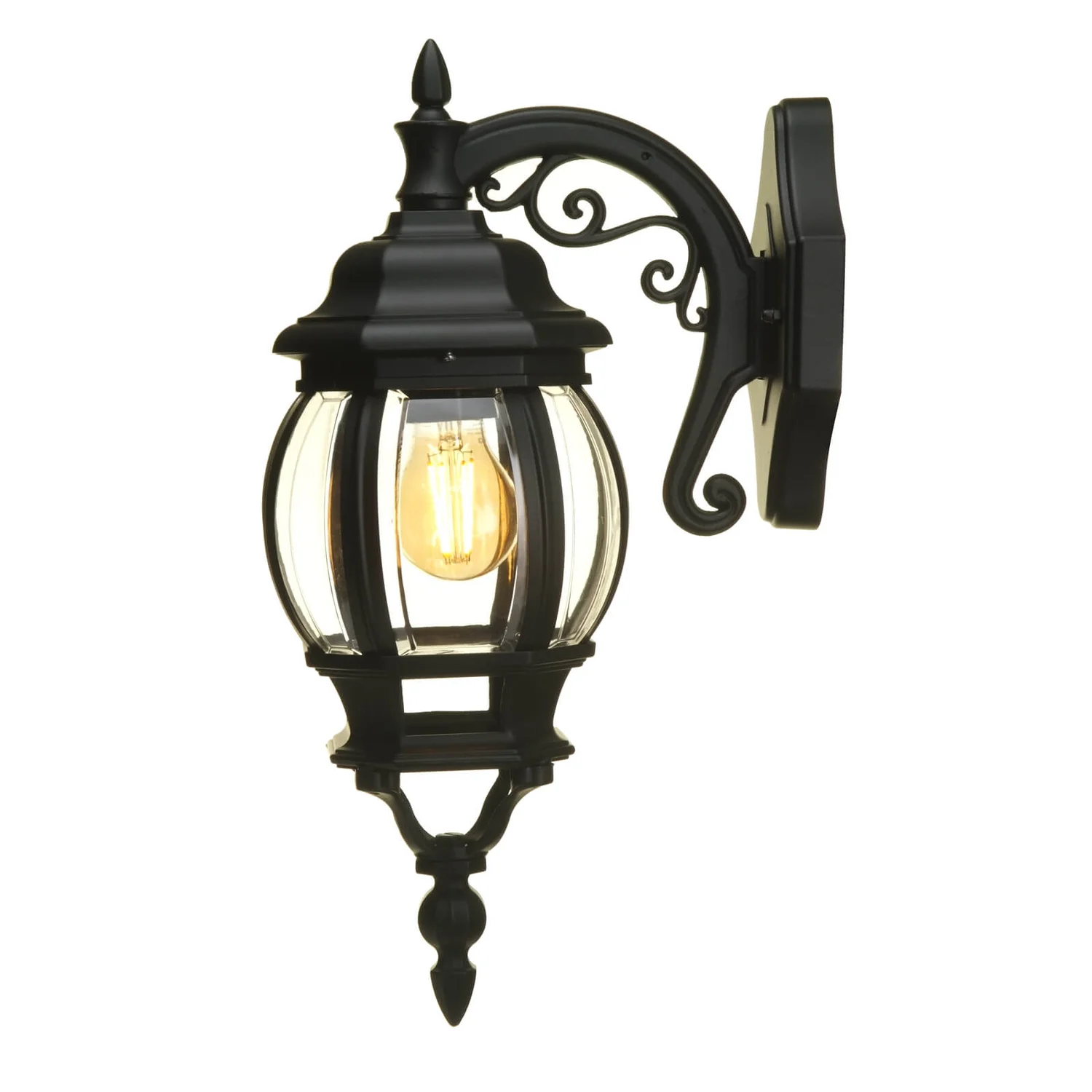 Lutec Canterbury E27 Outdoor Wall Lantern - Black 3 Lutec Canterbury E27 Outdoor Wall Lantern - Black - Image 3