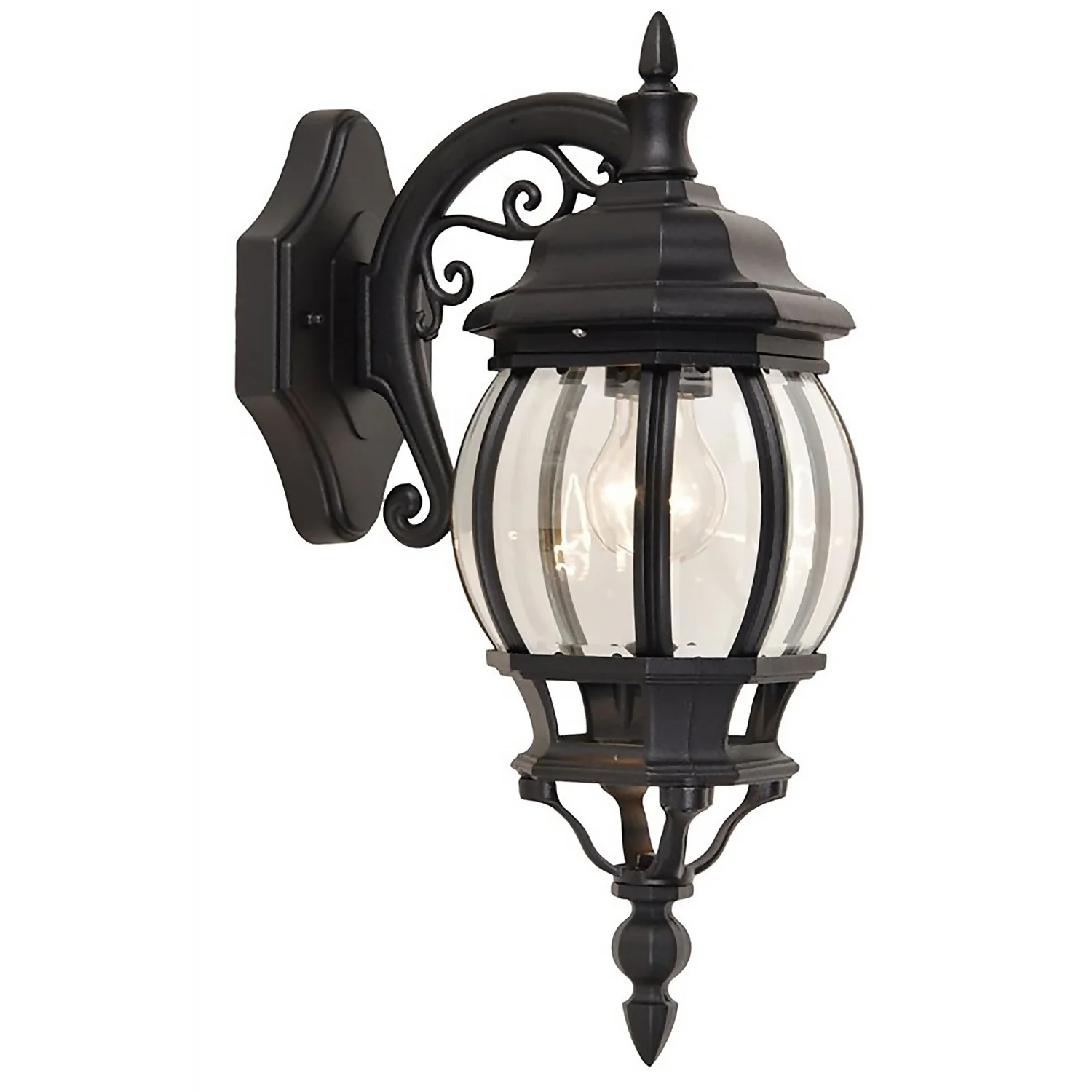 Lutec Canterbury E27 Outdoor Wall Lantern - Black 2 Lutec Canterbury E27 Outdoor Wall Lantern - Black - Image 2