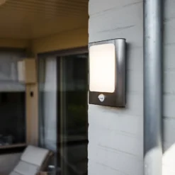 Lutec Face 13W LED PIR Outdoor Wall Light - Stainless Steel -None || EGLO || Energizer Sales 12819285 1504952877278859