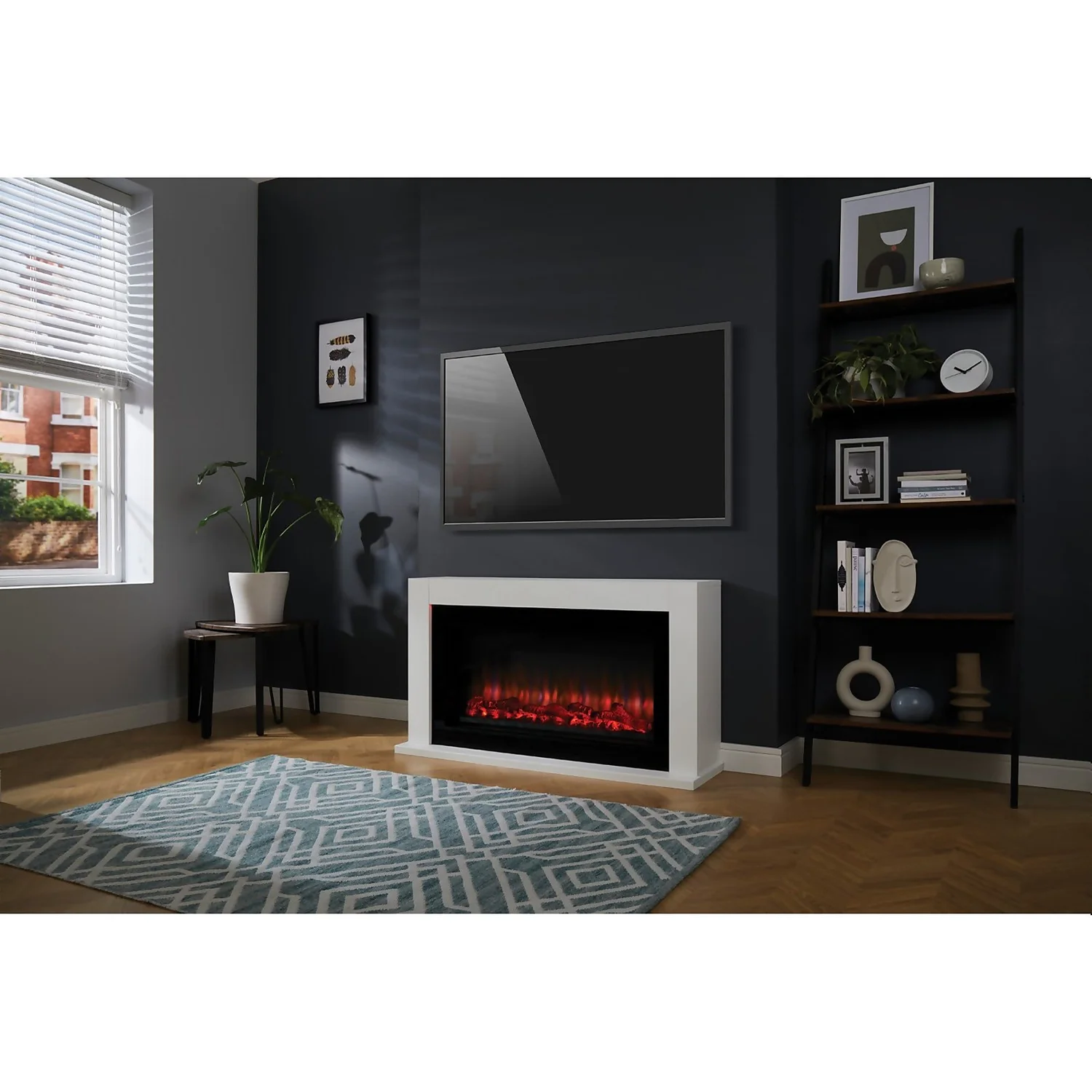 Suncrest Lumley Electric Fire Suite With Flat To Wall Fitting - White 2 Suncrest Lumley Electric Fire Suite With Flat To Wall Fitting - White - Image 2