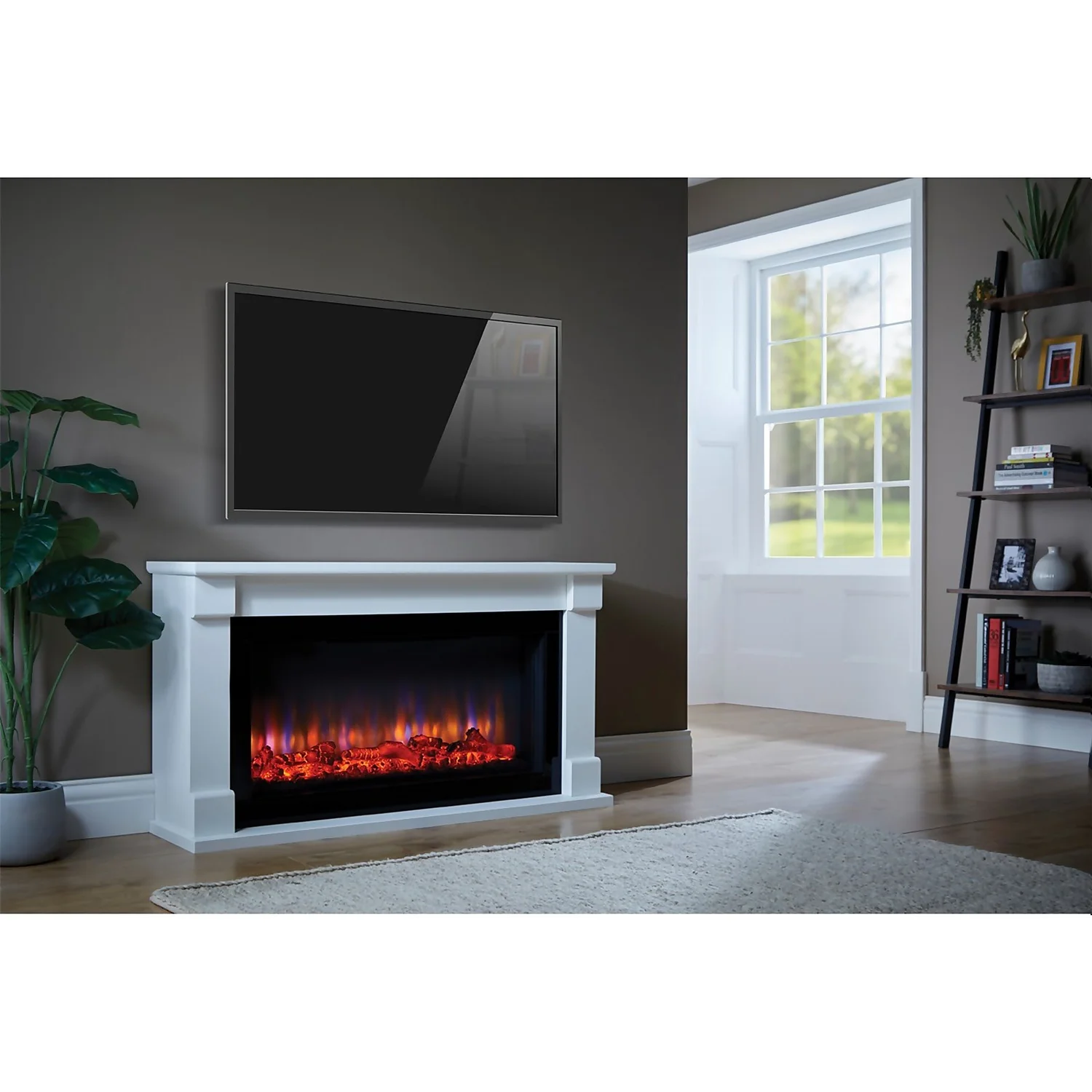 Suncrest Bradbury Electric Fire Suite With Flat To Wall Fitting - White 2 Suncrest Bradbury Electric Fire Suite With Flat To Wall Fitting - White - Image 2