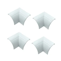 D-Line Quadrant Decorative Trunking Clip Over Internal Bends 4 Pack 22mm X 22mm White