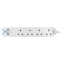 Masterplug 4 Socket 2 USB Surge Extension Lead 2m White 7 Masterplug 4 Socket 2 USB Surge Extension Lead 2m White -None || EGLO || Energizer Sales 12820921 1714832956662072
