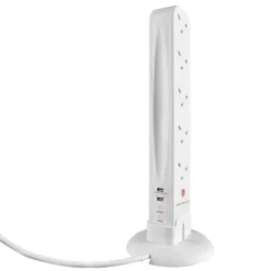 Masterplug 10 Socket 2 USB Surge Tower Extension Lead 1m White -None || EGLO || Energizer Sales 12820924 1054832957820915