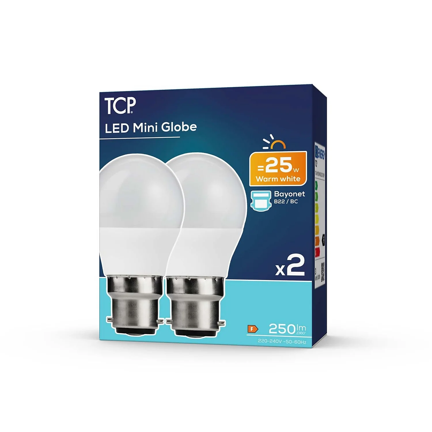 TCP LED Globe 25W BC Warm Light Bulb - 2 Pack 2 TCP LED Globe 25W BC Warm Light Bulb - 2 Pack - Image 2