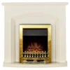 Αδάμ Adam Truro Fireplace Surround & Blenheim Electric Fire With Flat To Wall Fitting - Cream & Brass
