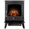 Αδάμ Adam Aviemore Electric Stove With Realistic Log Bed & LED Flame Effect Flat To Wall Fitting - Black