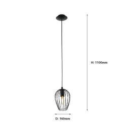 Eglo Newtown Pendant Ceiling Light - Black -None || EGLO || Energizer Sales 12828084 5134832953479597