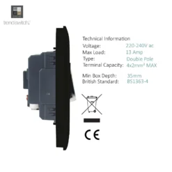 Trendi Switch Fused Spur Switch In Screwless Black -None || EGLO || Energizer Sales 12828110 8074938692725101