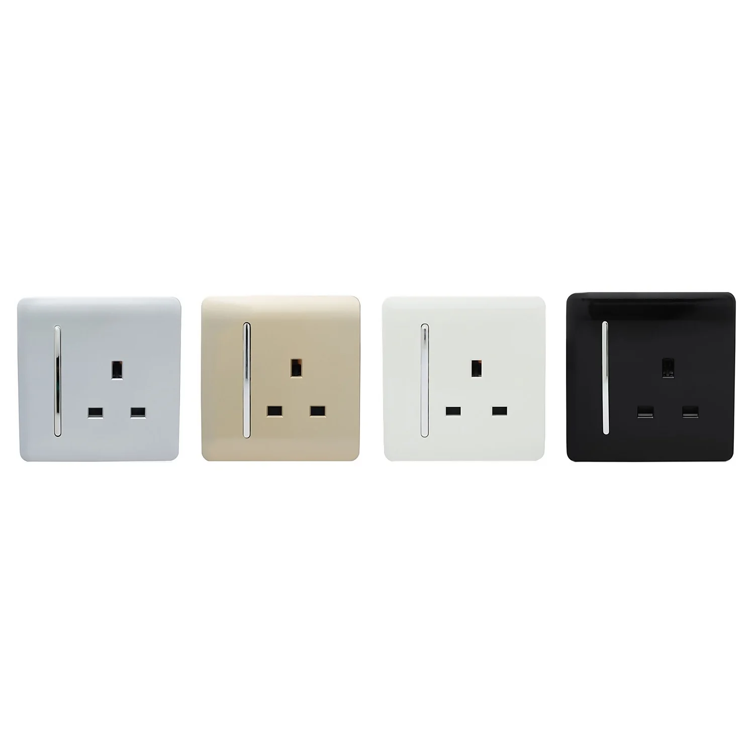 Trendi Switch 1 Gang 13 Amp Plug Socket In Screwless Silver 2 Trendi Switch 1 Gang 13 Amp Plug Socket In Screwless Silver - Image 2