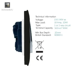 Trendi Switch 1 Gang 2 Way 10 Amp Rocker Light Switch In Screwless Black 9 Trendi Switch 1 Gang 2 Way 10 Amp Rocker Light Switch In Screwless Black -None || EGLO || Energizer Sales 12828280 1674929323967726