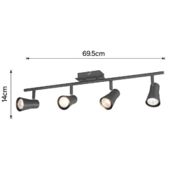 Swansea 4 Lamp Spotlight Bar - Black Nickel -None || EGLO || Energizer Sales 12828398 8674843436495076
