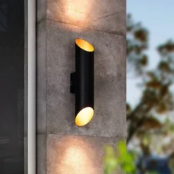 Eglo Agolada Outdoor LED Wall Light - Black & Copper