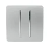 Trendi Switch 2 Gang 2 Way 10 Amp Rocker Light Switch In Screwless Silver
