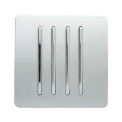 Trendi Switch 4 Gang 2 Way 10 Amp Rocker Light Switch In Screwless Silver