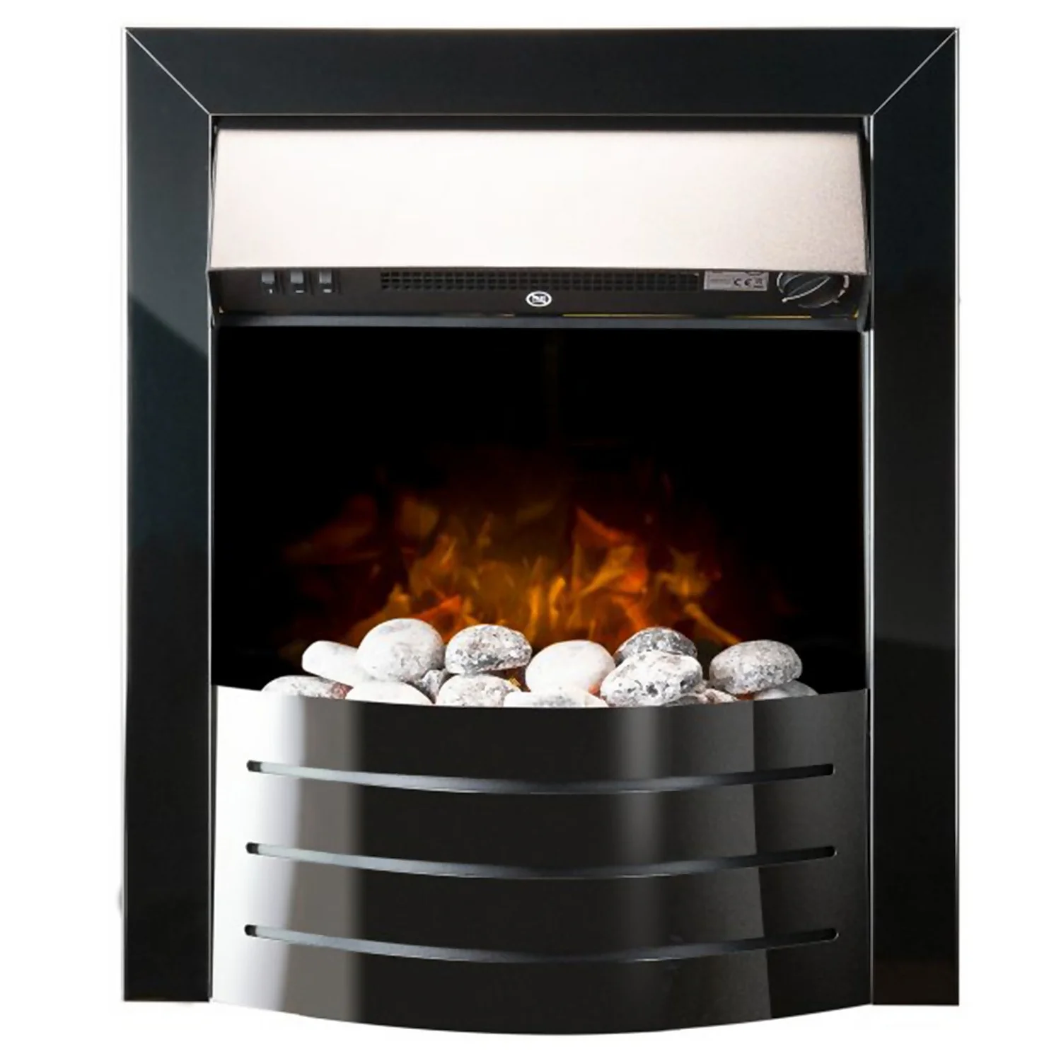 Αδάμ Adam Comet Electric Fire With Inset Fitting - Obsidian Black 1 Αδάμ Adam Comet Electric Fire With Inset Fitting - Obsidian Black