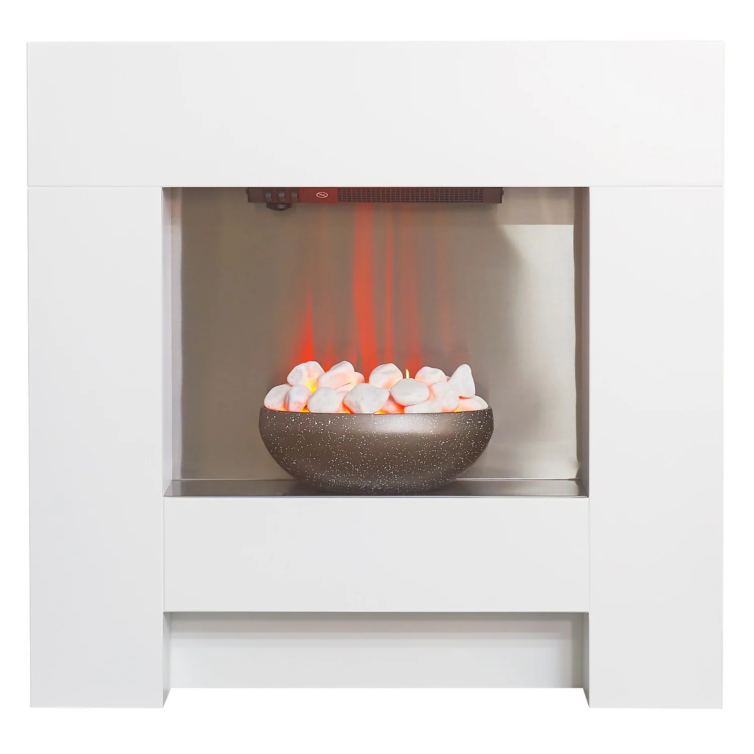 Αδάμ Adam Cubist Electric Fire Suite With Flat To Wall Fitting - White 1 Αδάμ Adam Cubist Electric Fire Suite With Flat To Wall Fitting - White